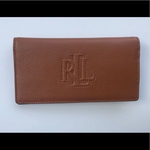 Ralph Lauren Thin Brown Leather Wallet NEW